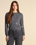 Cardigan con applicazioni gioiello