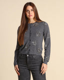 Cardigan con applicazioni gioiello