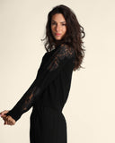 Cardigan con inserti in pizzo