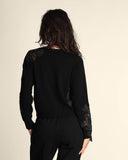 Cardigan con inserti in pizzo