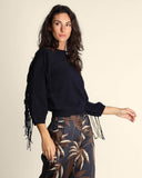 Maglia rasata con frange