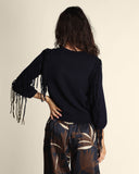 Maglia rasata con frange