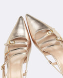 Slingback in pelle laminata