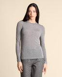 T shirt in jersey di  viscosa e cashmere
