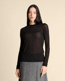 T shirt in jersey di  viscosa e cashmere