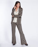 Pantaloni jacquard in maglia