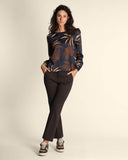 Blusa in twill a fantasia