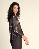 Blusa in twill a fantasia