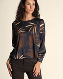 Blusa in twill a fantasia
