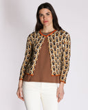 Cardigan in cotone stampato