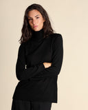 Maglia rasata in misto lana