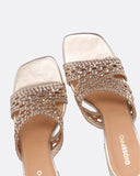 Sandali con tacco in pelle intrecciata