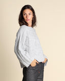 Maglia a trecce in cashmere, seta e lana