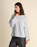 Maglia a trecce in cashmere, seta e lana