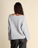 Maglia a trecce in cashmere, seta e lana