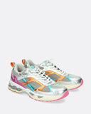 Sneakers in pelle e tessuto