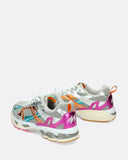 Sneakers in pelle e tessuto