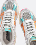 Sneakers in pelle e tessuto