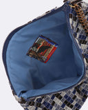 borsa in velluto intrecciato