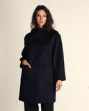 Cappotto in lana con cappuccio