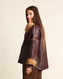 Giaccone in eco montone reversibile