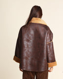 Giaccone in eco montone reversibile