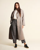 Cappotto lungo in eco suede reversibile