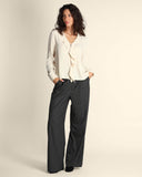 Blusa con ruches in crepe