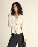 Blusa con ruches in crepe