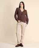 Blusa con ruches in crepe