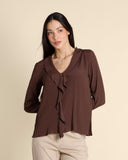 Blusa con ruches in crepe