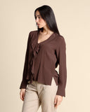 Blusa con ruches in crepe
