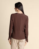 Blusa con ruches in crepe