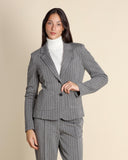 Giacca gessata in jersey