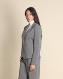 Giacca gessata in jersey