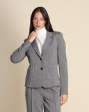 Giacca gessata in jersey