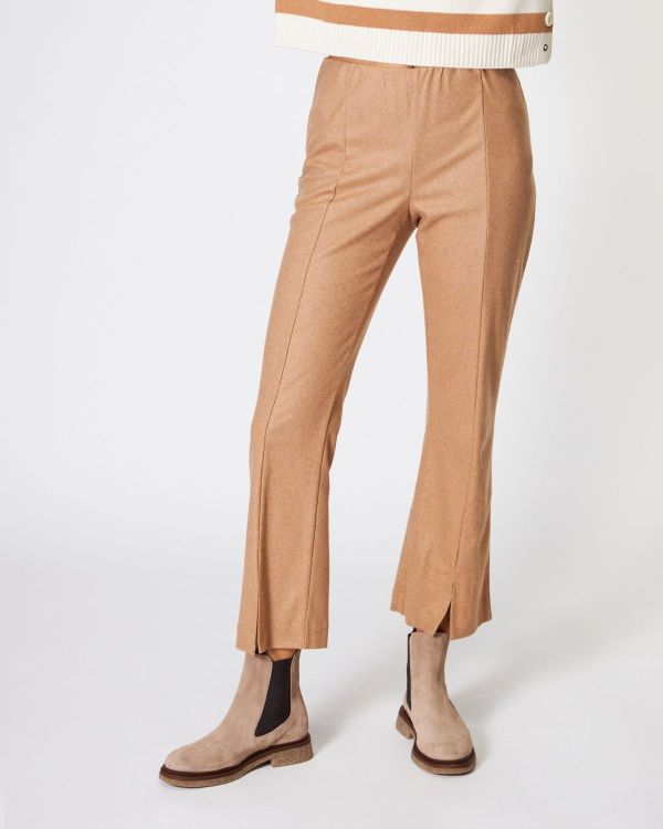 Pantaloni crop in panno cashmere