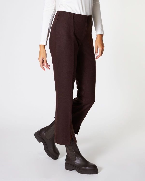 Pantaloni crop in panno cashmere
