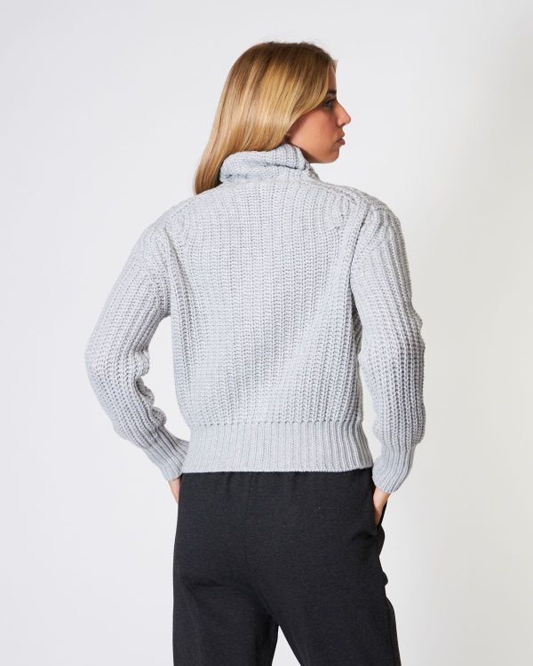 Cardigan a coste in misto cashmere